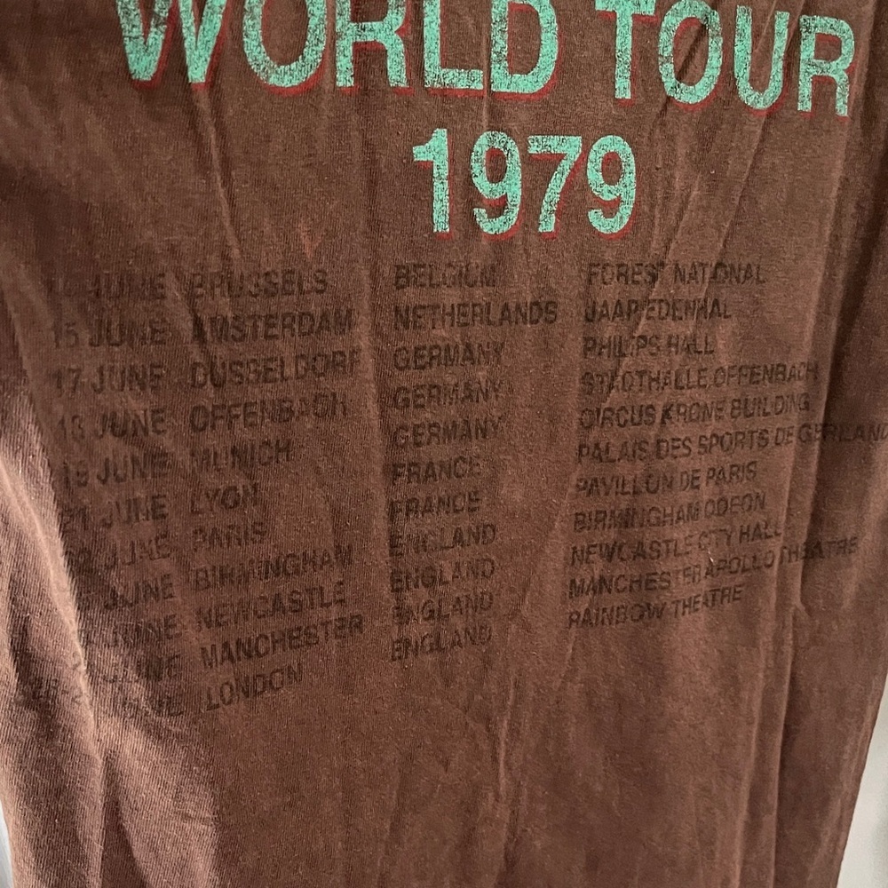 Van Halen 1979 Tour Brown T-Shirt 2023 official merch sz medium - Picture 7 of 7